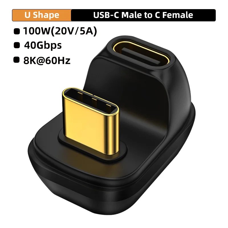 USB4.0 40Gbps OTG type C 90 degree Adapter 100W 5A